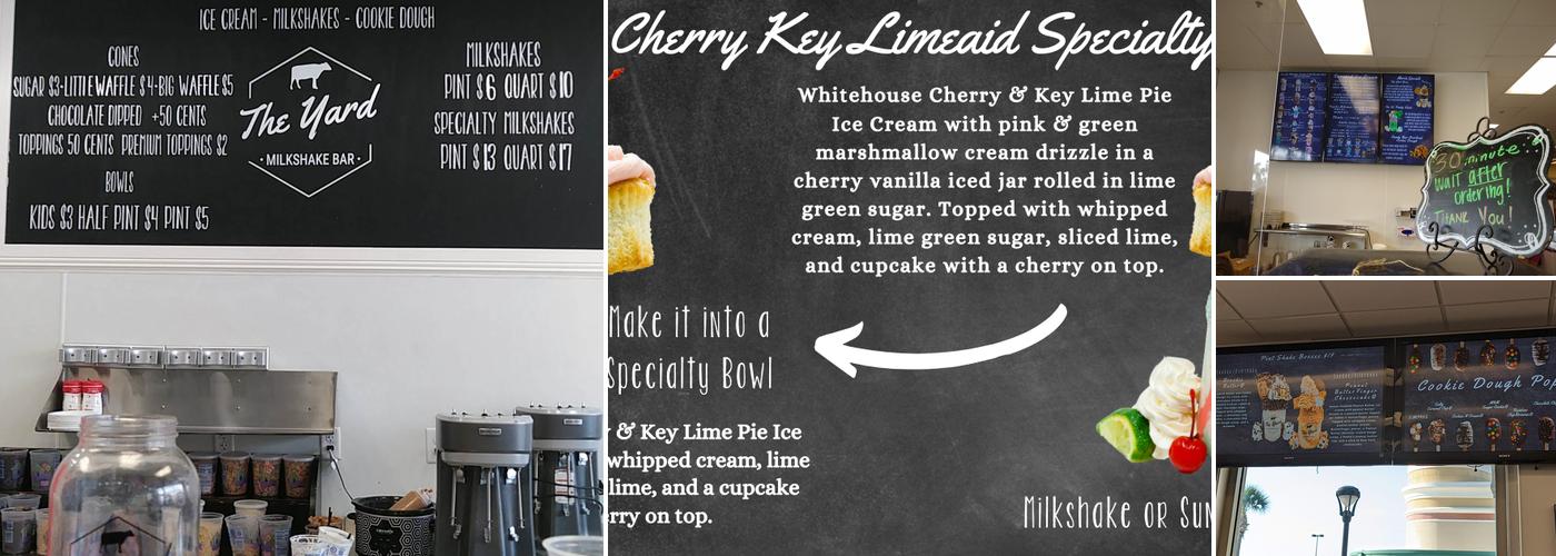 The Yard Milkshake Bar Menu