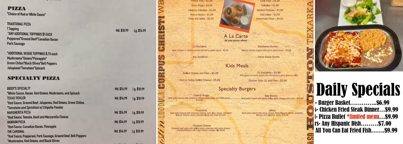 Biddy's On Main Menu