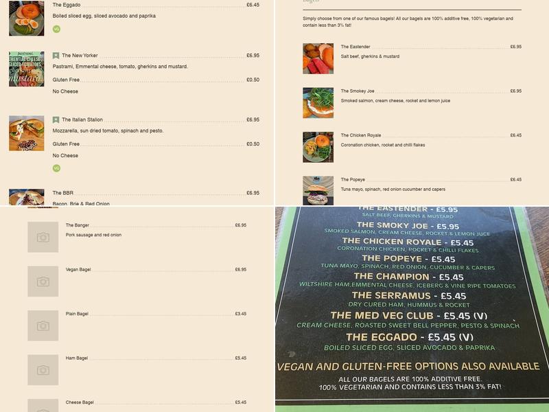 Beans and Bagels Menu