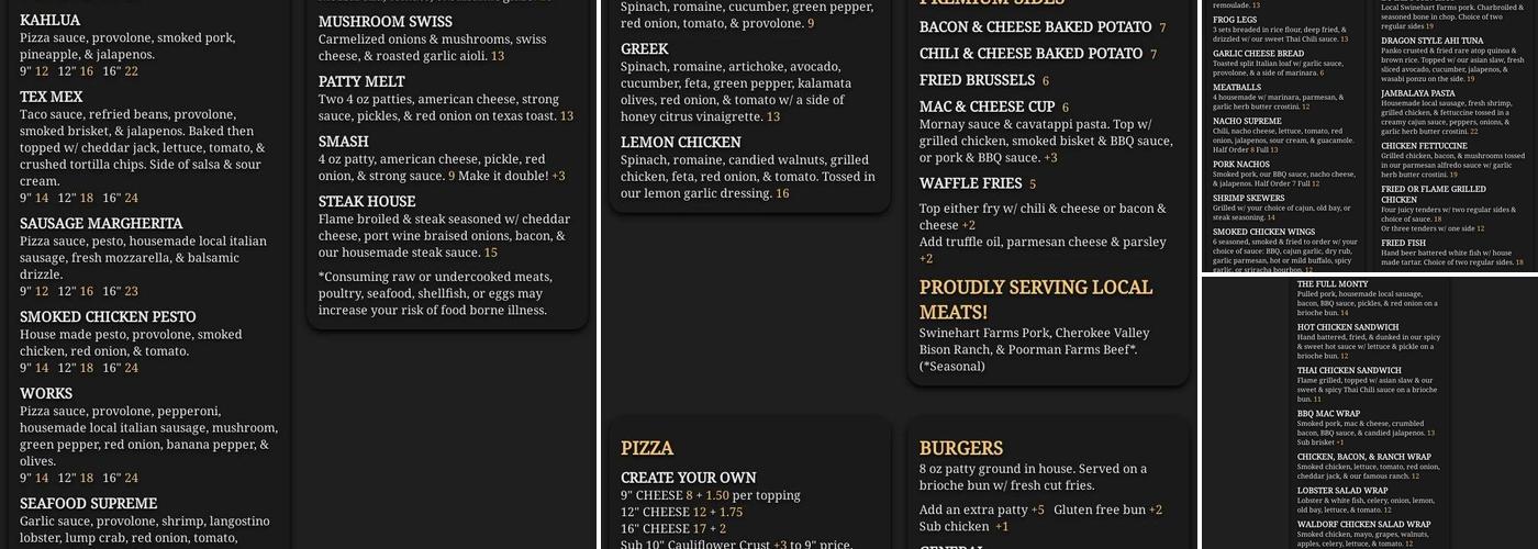 Strong & Co. Menu