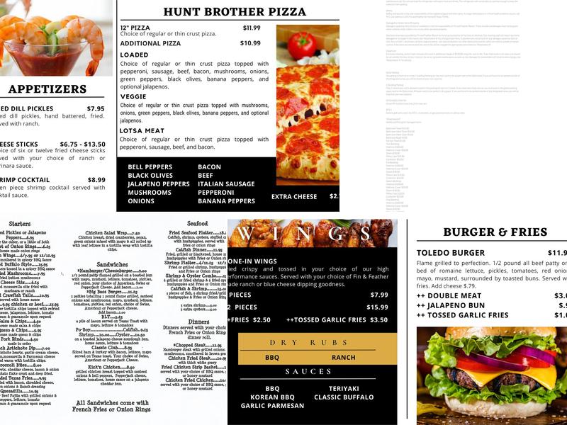 Fin & Feather Bar and Grill Menu