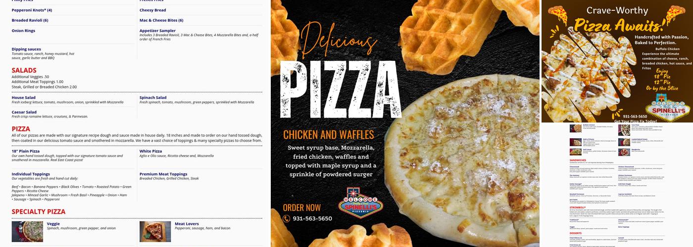 Spinelli's Pizza Menu