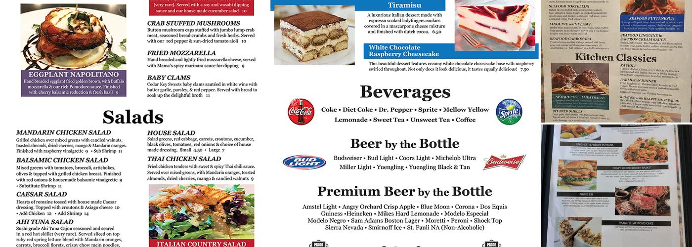 Mama's Italian Family Restaurant Menu