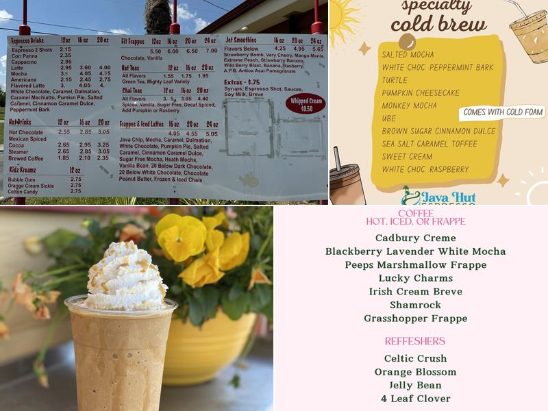 Java Hut Espresso Menu