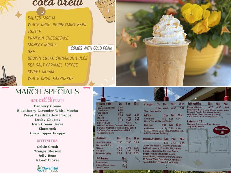 Java Hut Espresso Menu