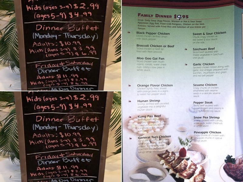King's Buffet Menu