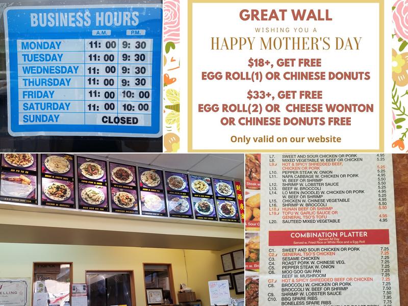 Great Wall Menu