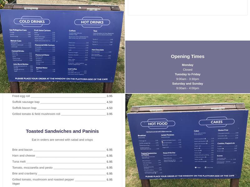 Platform One Cafe Menu