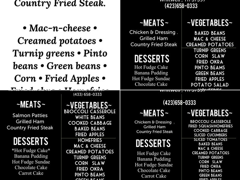 The Chef's Restaurant Menu