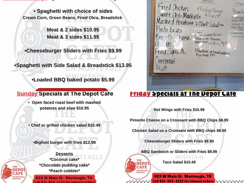 Depot Cafe Menu