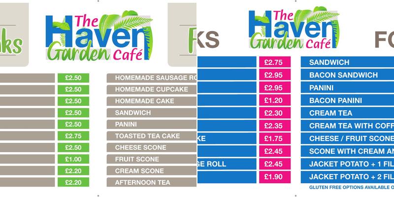 The Haven Garden Café Menu