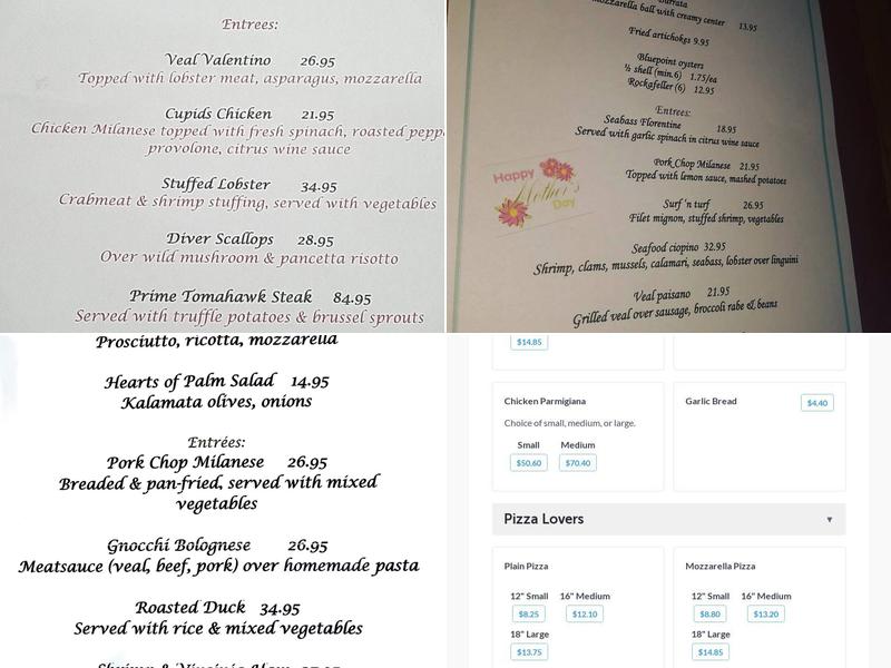 Gagliardis Menu