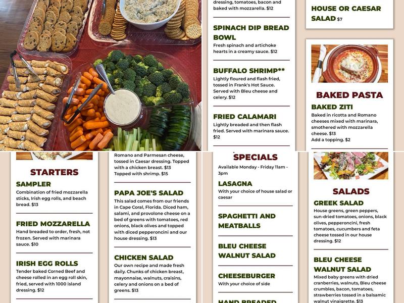Stevarino's Italian Eatery Menu
