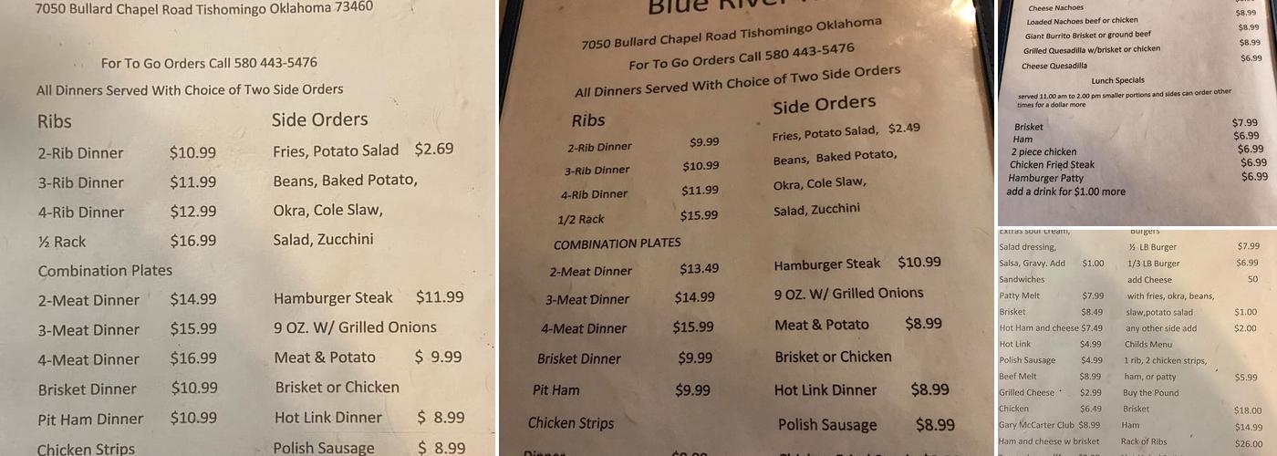 Blue River Bells LLC Menu