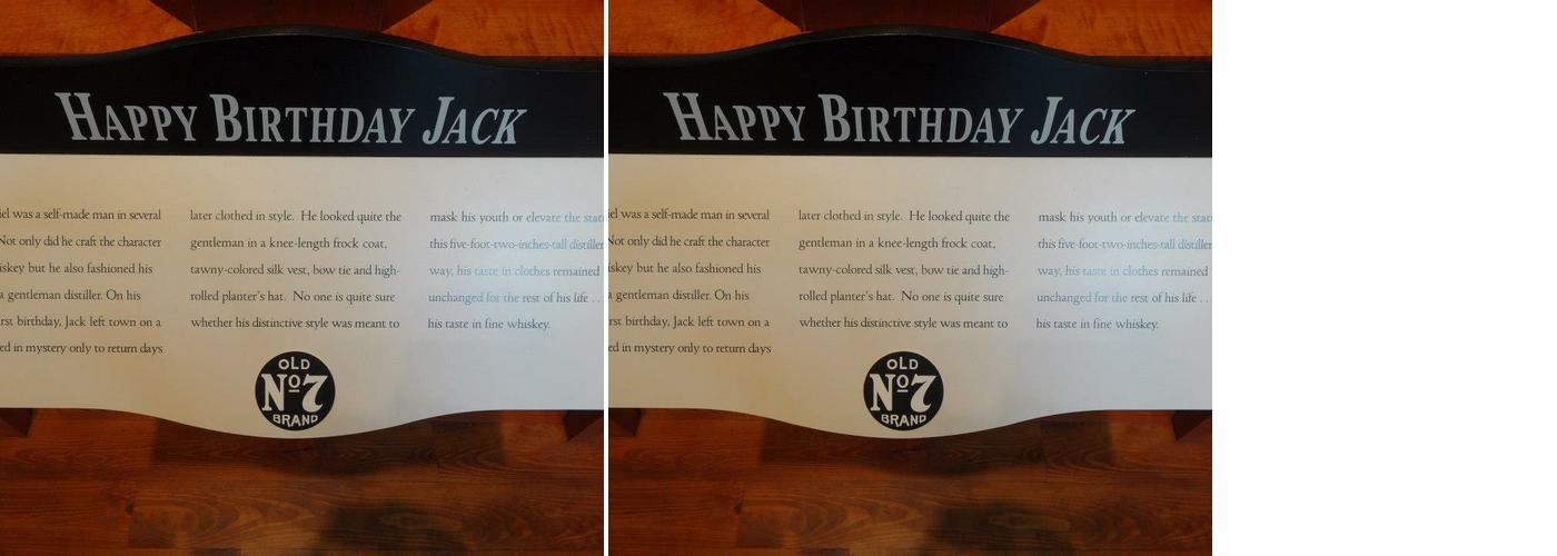 Jack Daniel's Distillery Menu