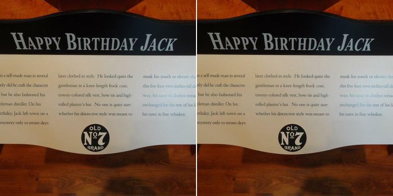 Jack Daniel's Distillery Menu
