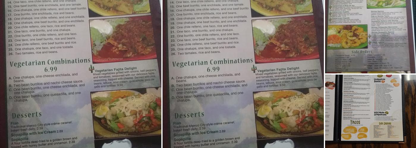 El Mexico Menu