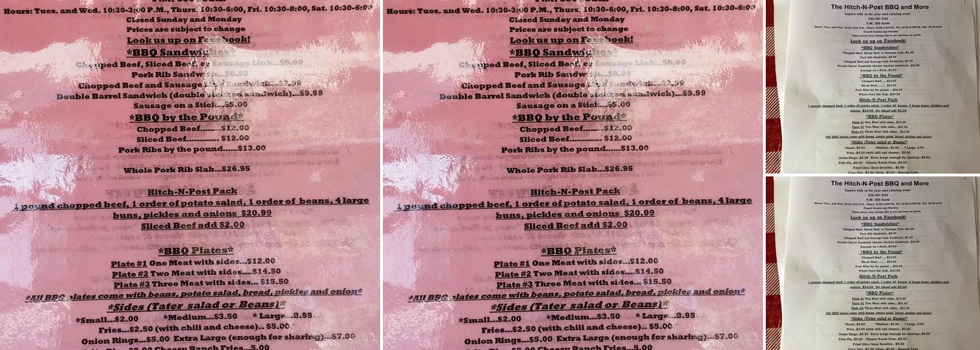 Hitch N Post Cafe Menu