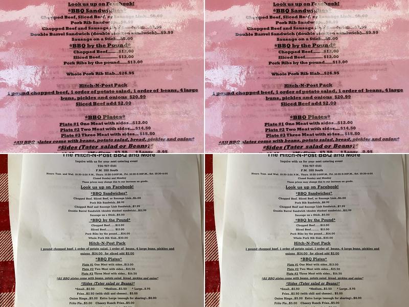 Hitch N Post Cafe Menu