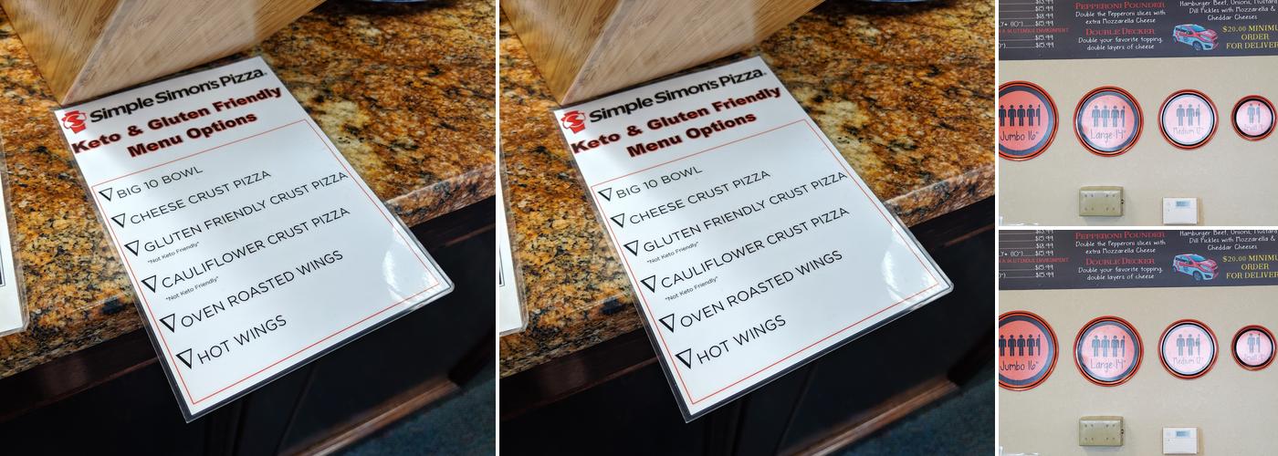 Simple Simon's Pizza Menu