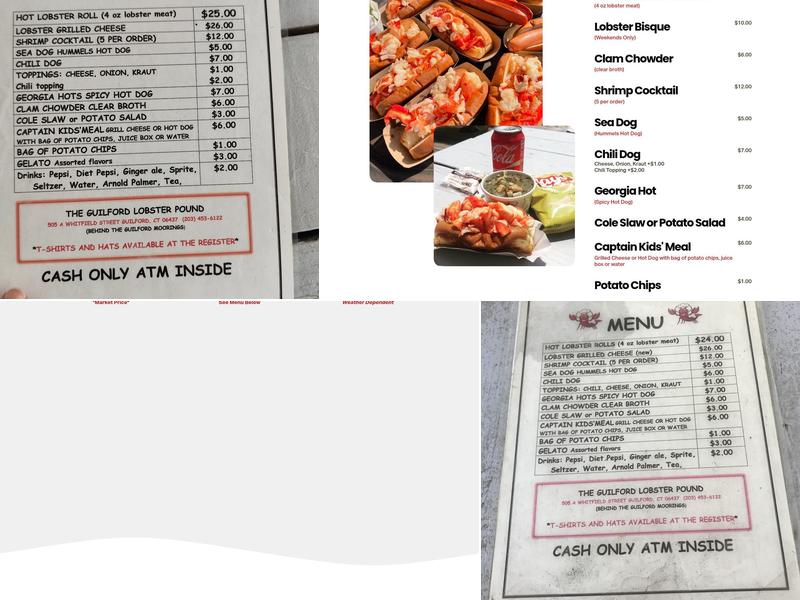 Guilford Lobster Pound Menu