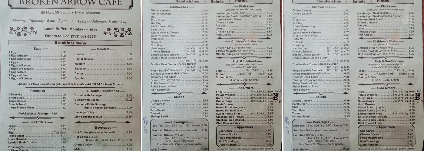 Broken Arrow Menu