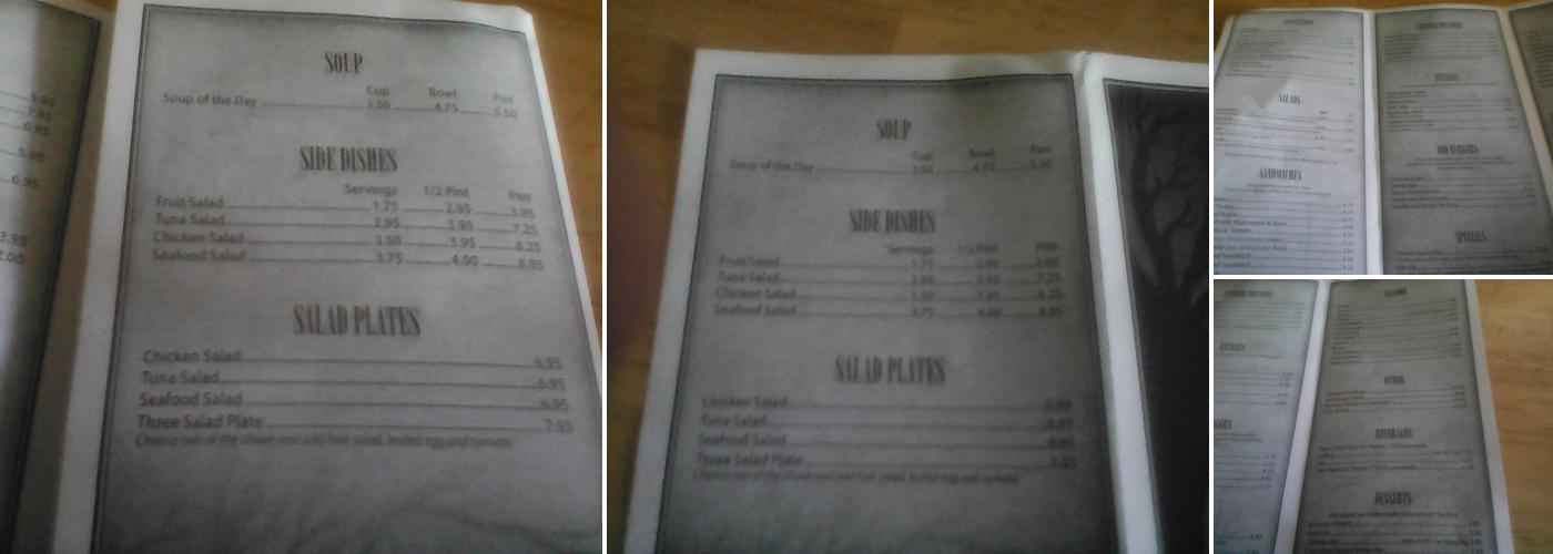 The Courthouse Cafe Menu