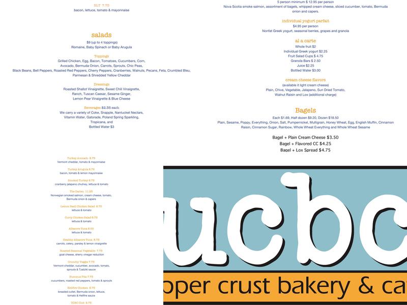 UCBC Bagels - Darien Menu