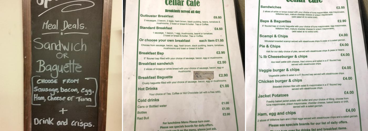 Cellar Cafe Menu