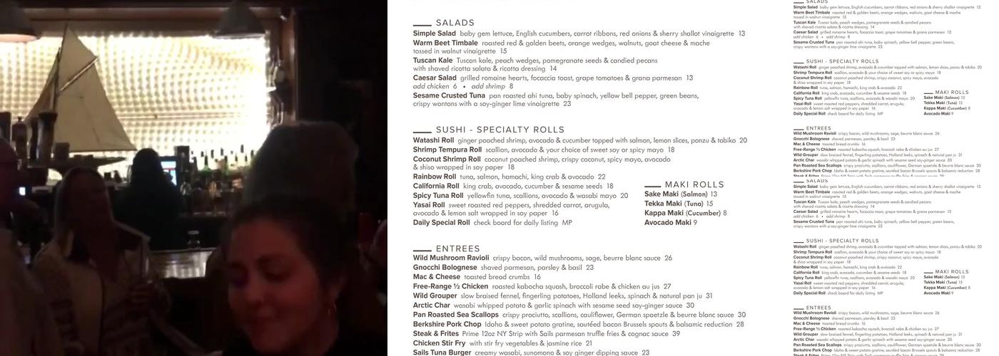 Sails American Grill Menu