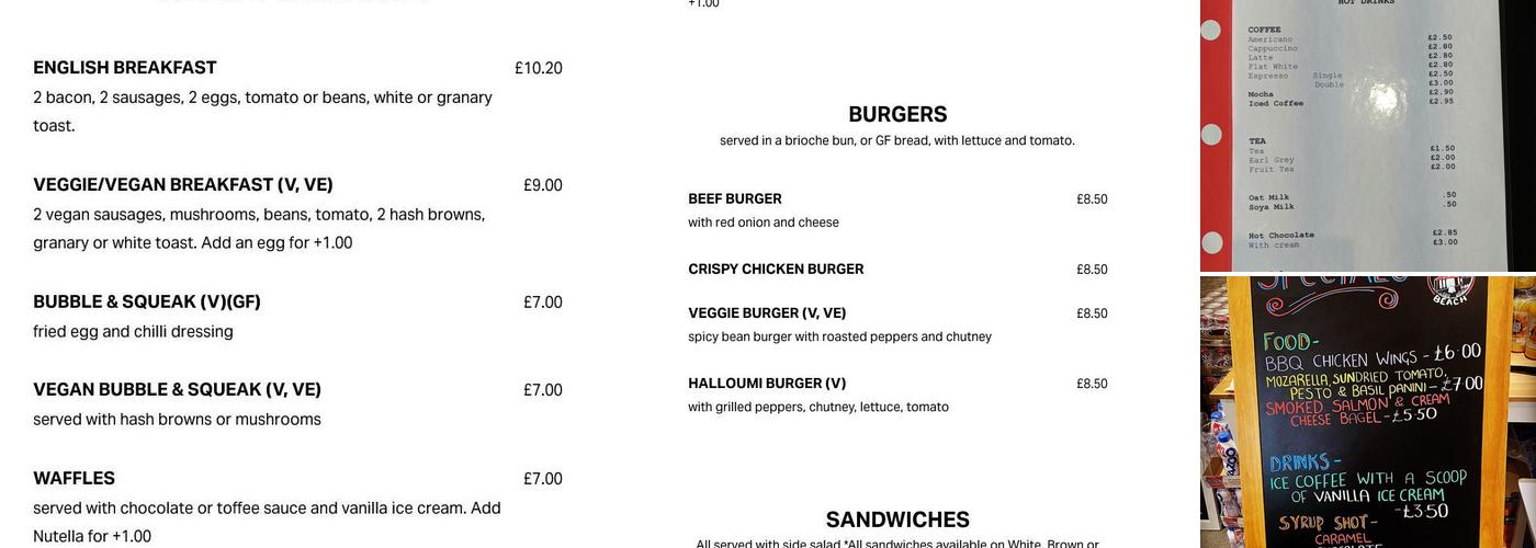 Winchelsea Beach Cafe Menu