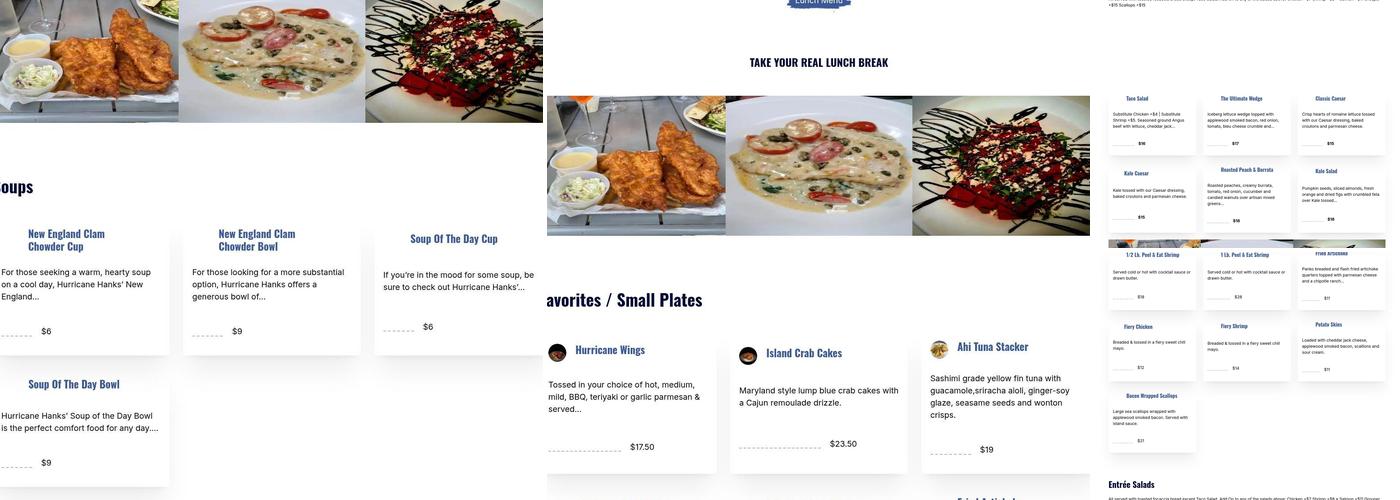 Hurricane Hanks Menu