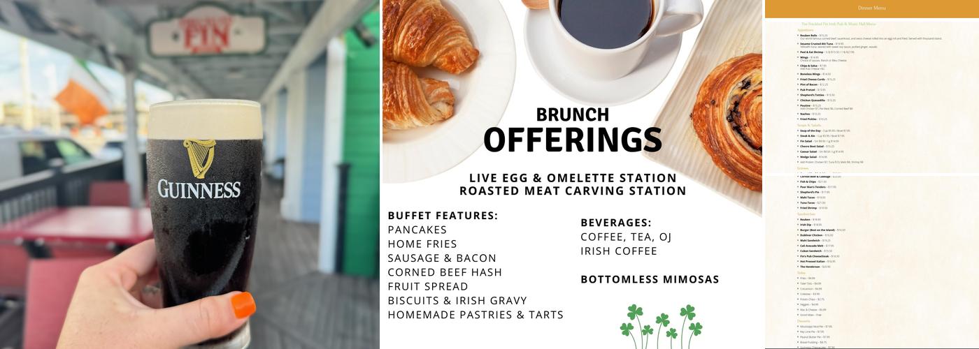 Freckled Fin Irish Pub Menu