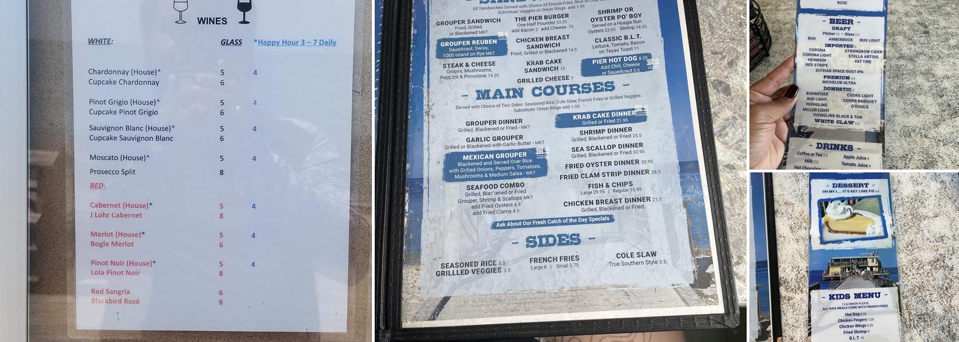 Rod and Reel Pier Menu
