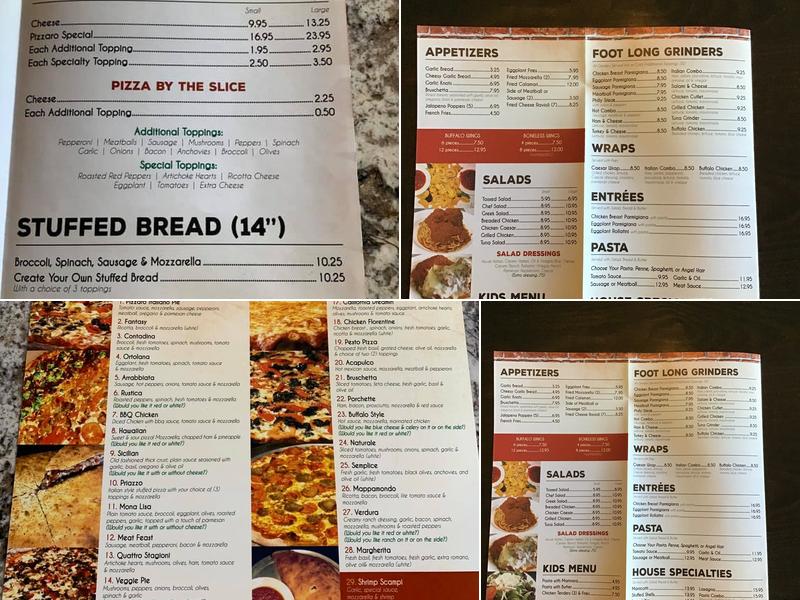 Pizzaro's Pizzeria Menu