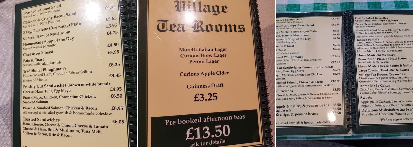 Village Tea Rooms Menu