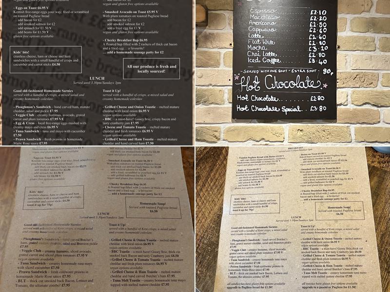 The Old Post Office Coffee Shop Menu