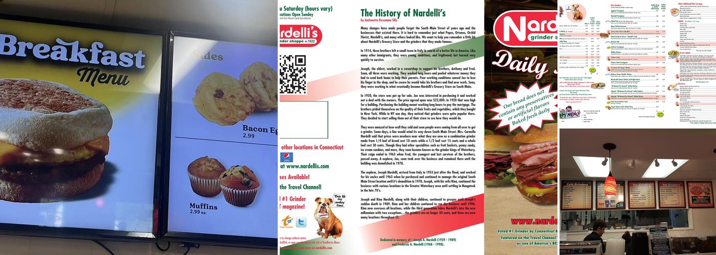 Nardelli's Grinder Shoppe Menu