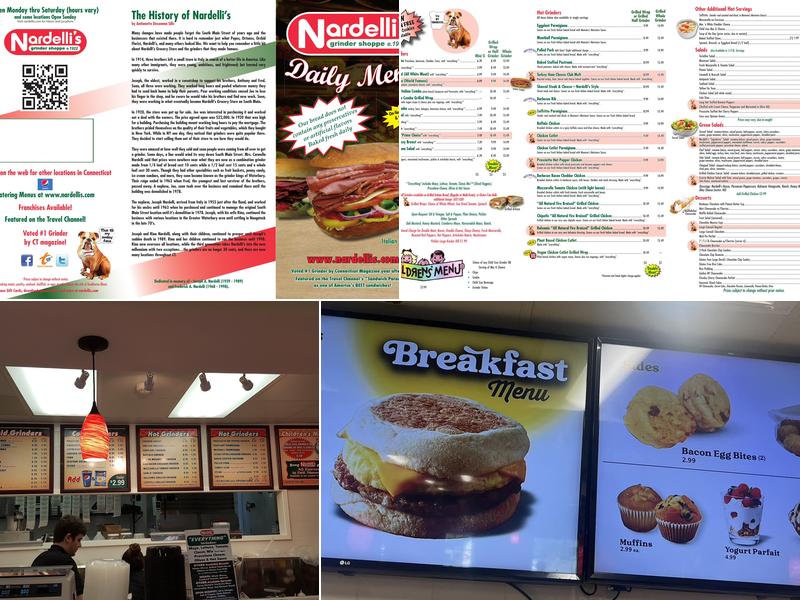 Nardelli's Grinder Shoppe Menu