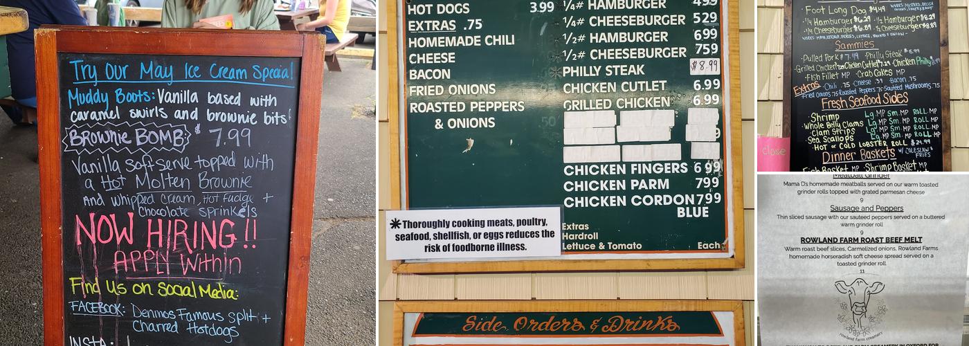 Denmo’s Famous Menu