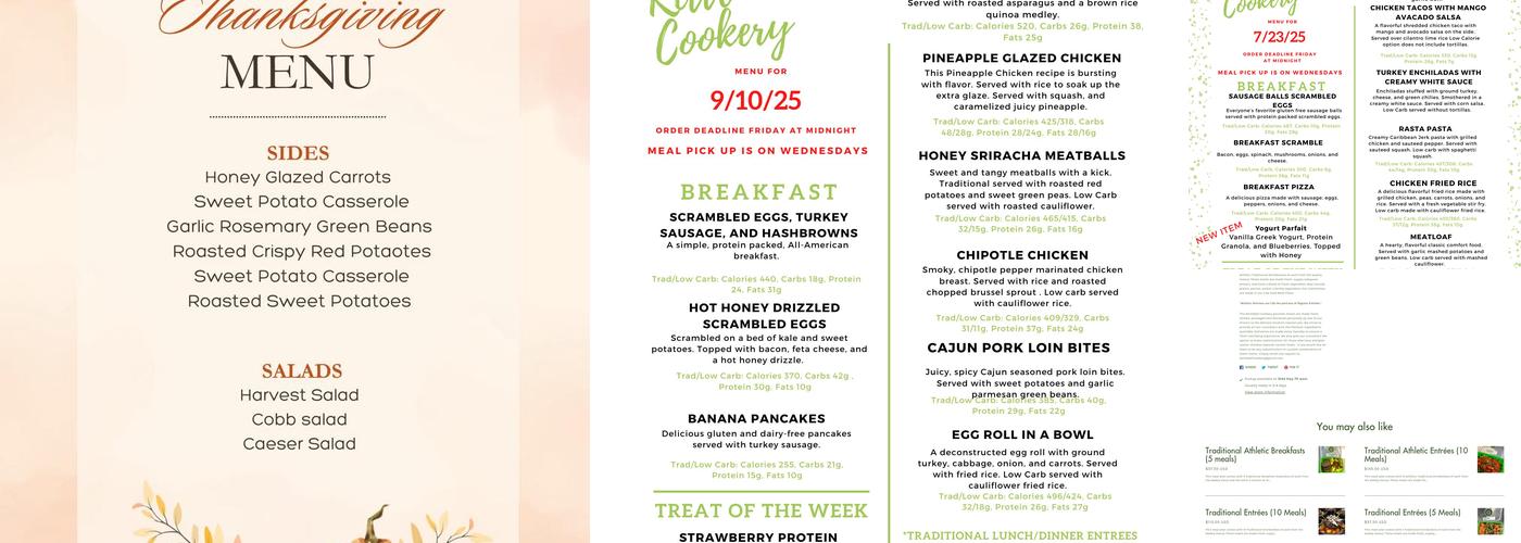 Kettlebell Cookery Menu