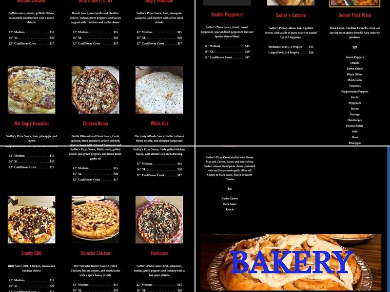 Sadler's Classic Bar & Grill Menu