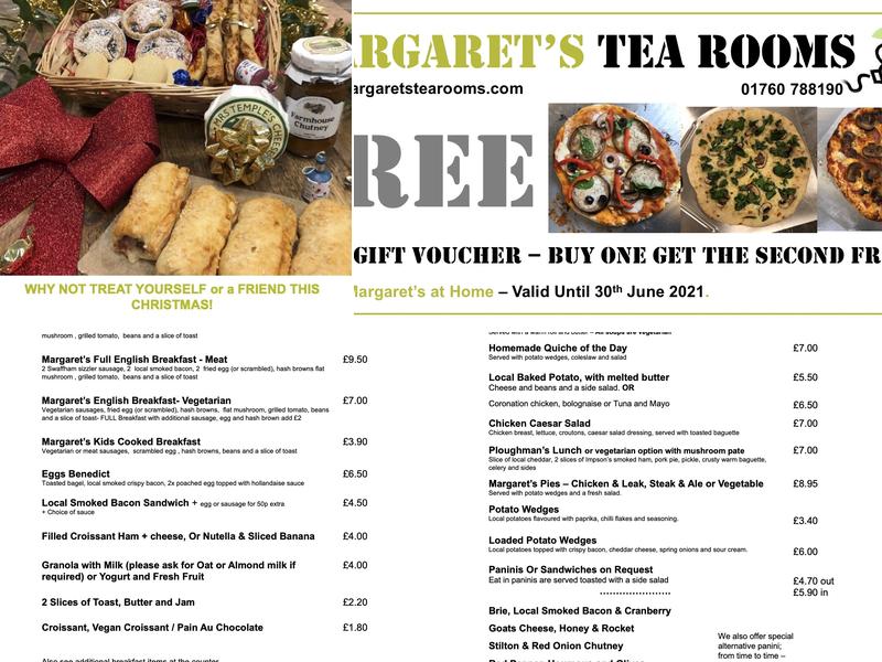 Margarets Tea Rooms Menu
