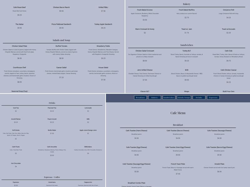 Waverly Cafe, LLC Menu