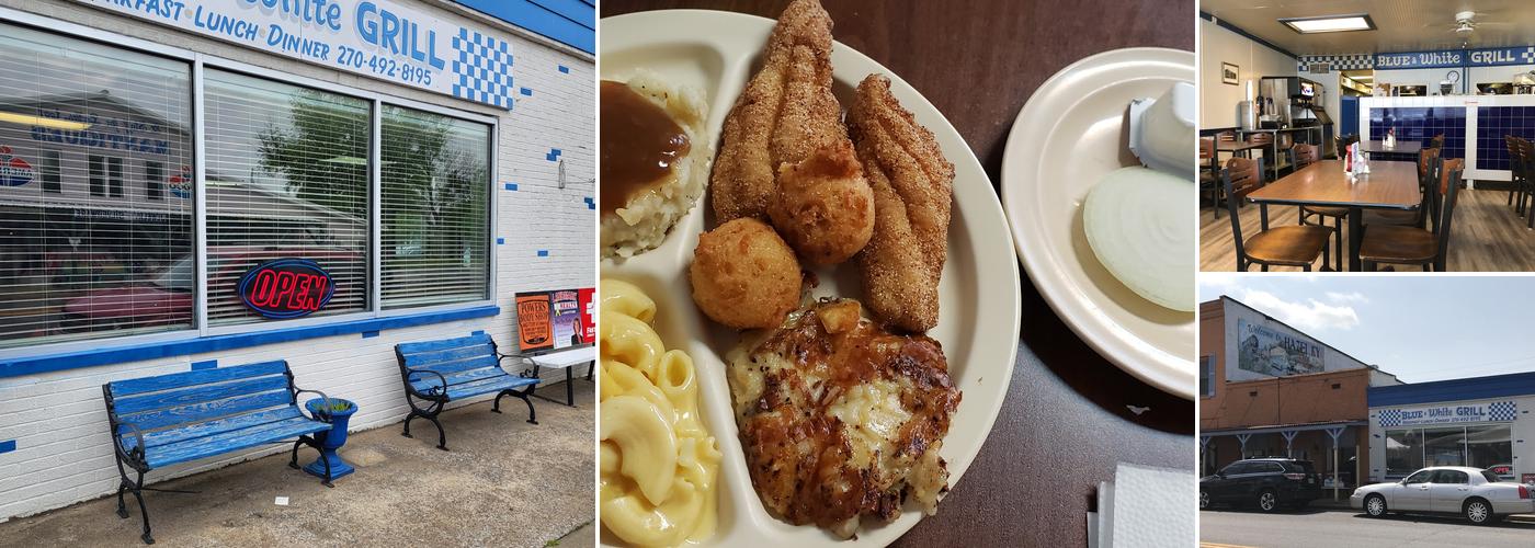 Blue and White Grill