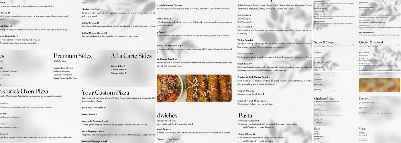 Tom's Grille Menu