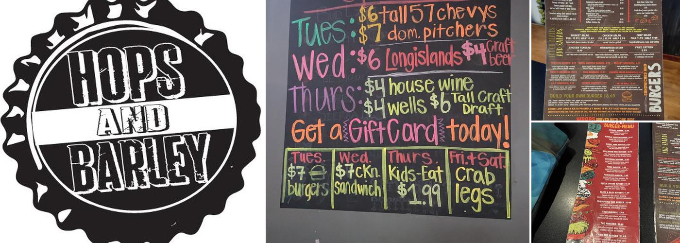 Hops & Barley Menu