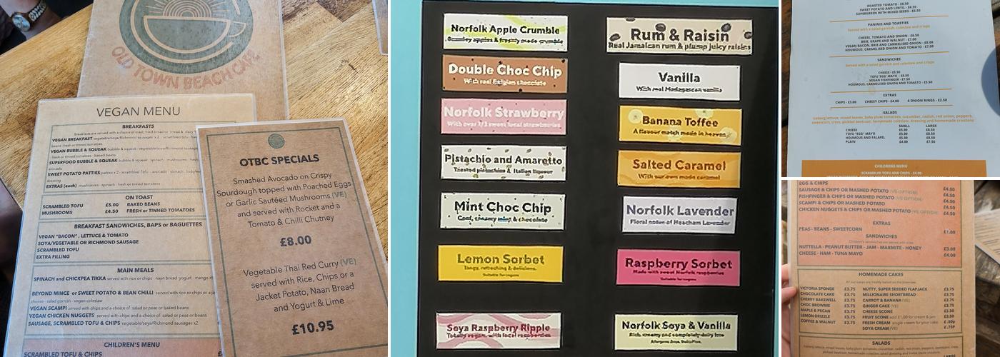 Old Town Beach Cafe Menu