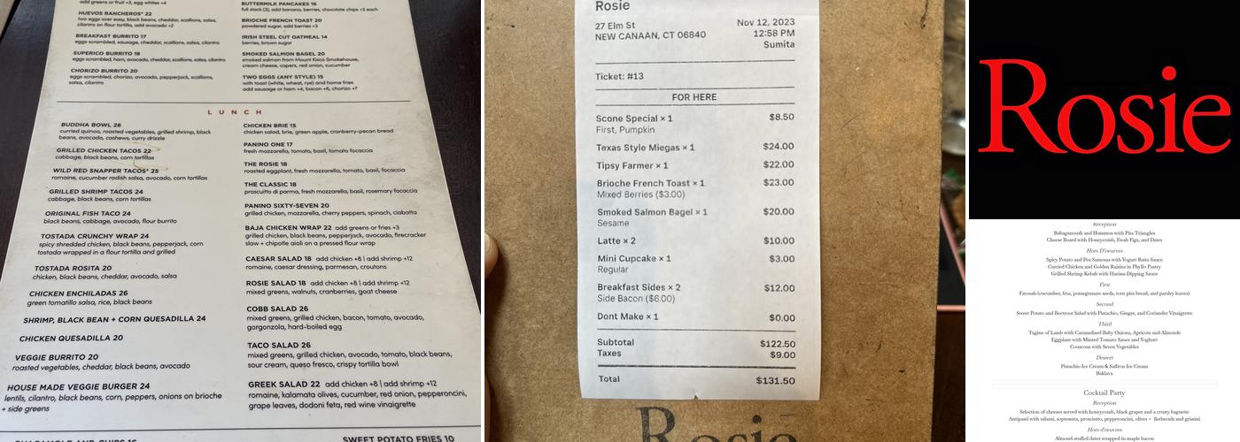 Rosie Menu