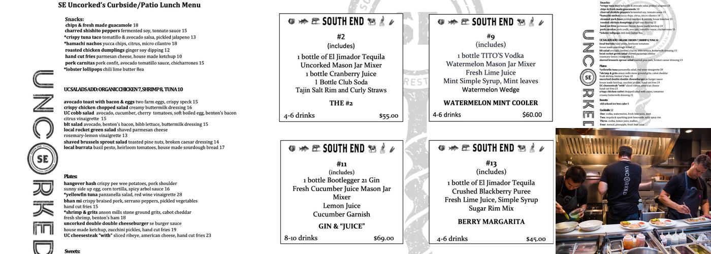 SE Uncorked Menu